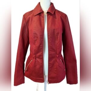 Baccini Women's Vibrant Red Faux Leather Jacket